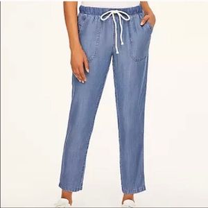 NWT Loft Chambray Rope Tie Pants